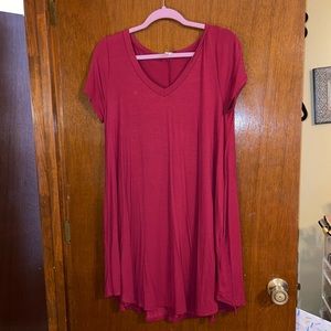 Burgundy T-Shirt Dress